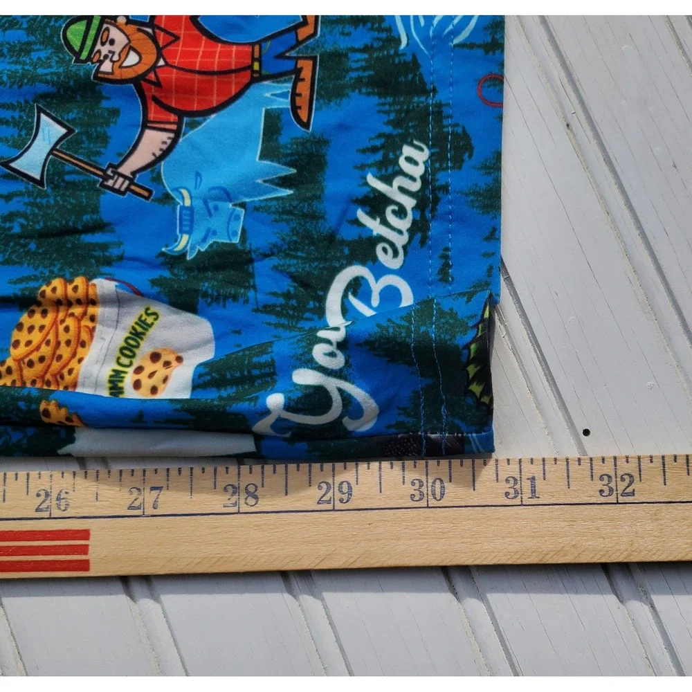 Brief Insanity Minnesota Uff-Da Pajama Pants Mens XL Blue Paul Bunyan‎ Lounge XL
